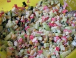 Крабовый салат - рецепт без риса