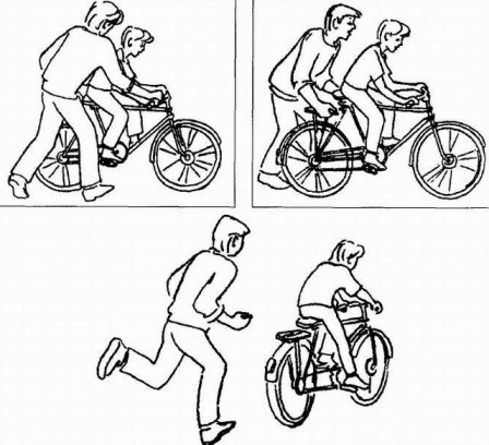 Отталкивание при езде на велосипеде