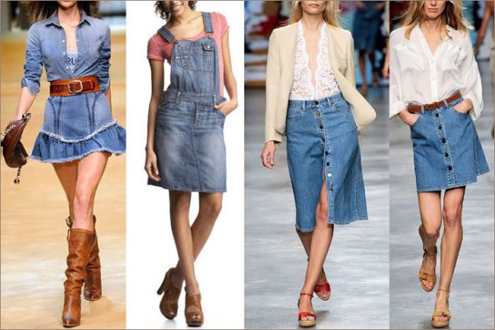  Различные цветовые варианты для джинсовой юбки