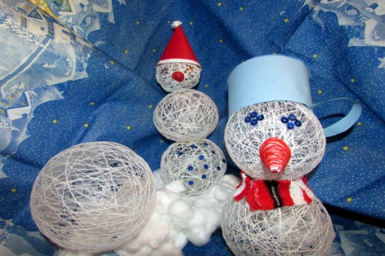 №2 Снеговик из воздушных шариков